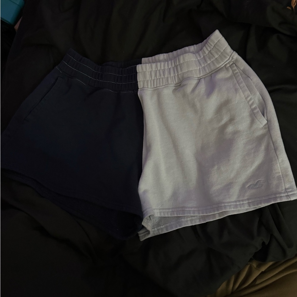 Hollister Dark Navy and Light Blue Women Shorts